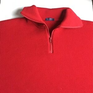 Saint James   Great 1/4 zip  red pure wool pullover Sz XXL made in France 🇫🇷